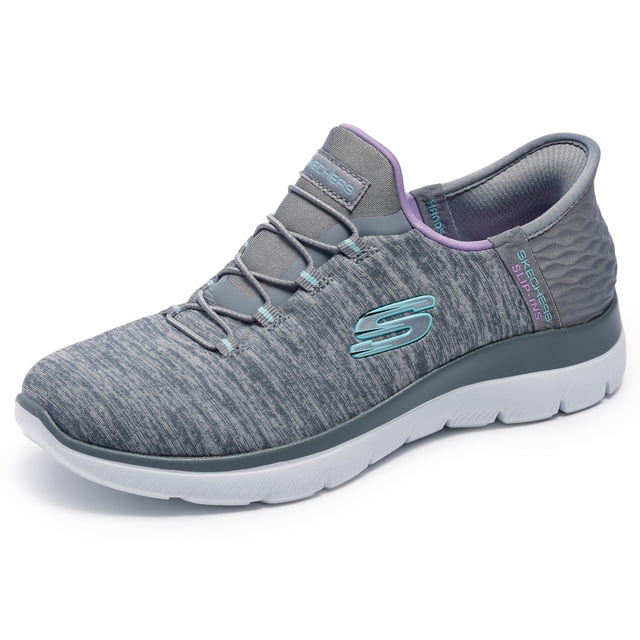 Zapatillas Skechers Summits para Mujer Sin Cordones Gris Menta Talle 5