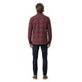 thumbnail image 3 of Turtle Bay New York Men's Burgundy Plaid  Fleece Overshirt with Chest Pockets — Button Front, 3 of 8