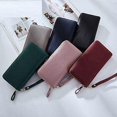thumbnail image 3 of Wallet Leather Women Large Wallet Women with Zipper Gold Wallets Women Long (Dark Blue), 3 of 4