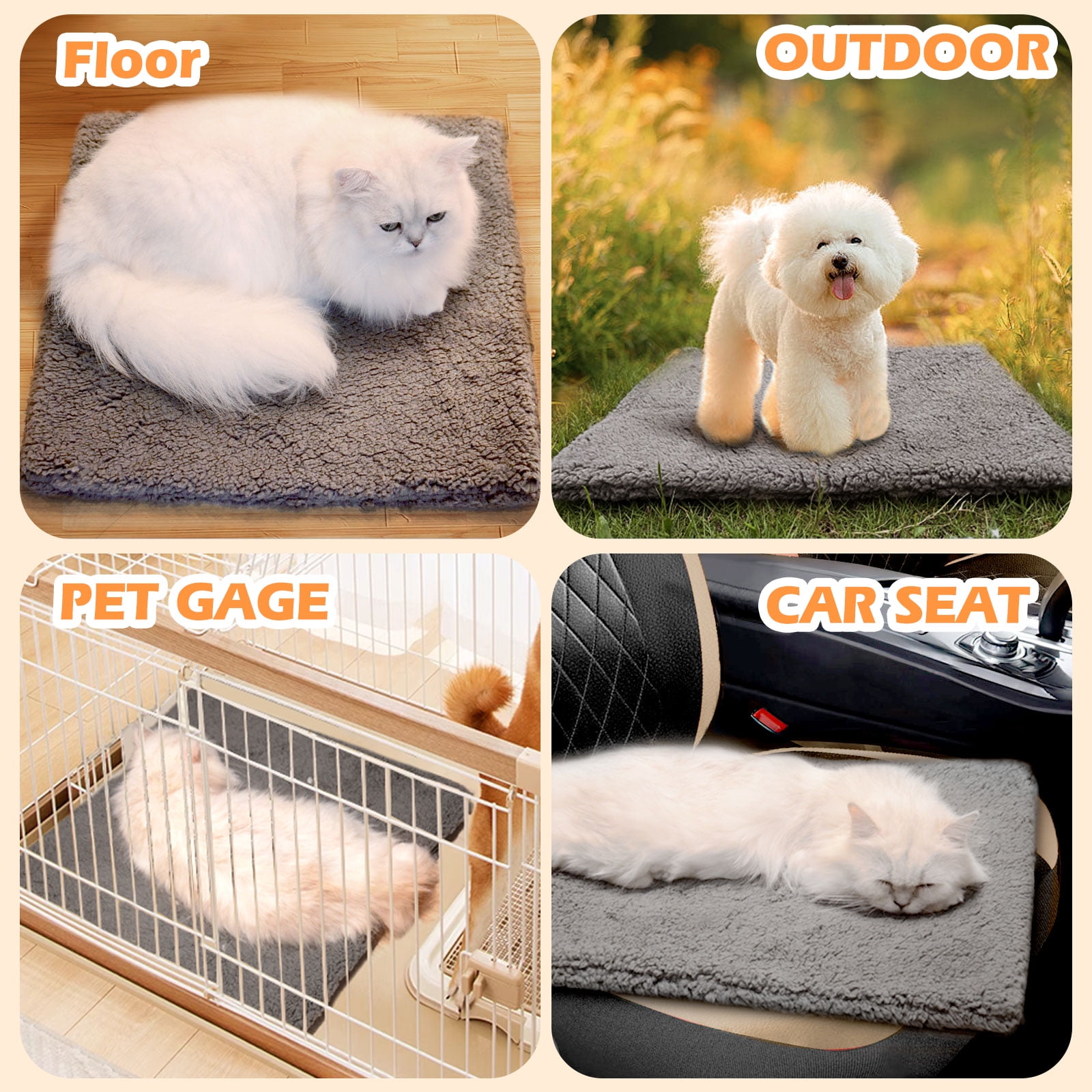 Heated Dog Bed,35.5x23.5 inch Dog Heating Pad for Cats Bed Outdoor,Pet Heating Pad,Cat Heating Pad,Heated Cat Bed,Electric Heating Pad for Dog House for Puppy Hedgehog,Chew Proof,Waterproof