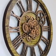 thumbnail image 4 of THE GEARS CLOCK Wall Clock with Real Moving Gears AM-LI_ 36 in Round Gold-Antique, 4 of 9