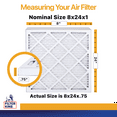 thumbnail image 2 of Filter King 8x24x1 Air Filter | 4-PACK | MERV 13 | HVAC Pleated A/C Furnace Filters | MADE IN USA | Actual Size:: 8 x 24 x .75", 2 of 5