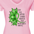 thumbnail image 4 of Inktastic Mental Health Awareness Green Sunflower Ribbon Women's V-Neck T-Shirt, 4 of 5