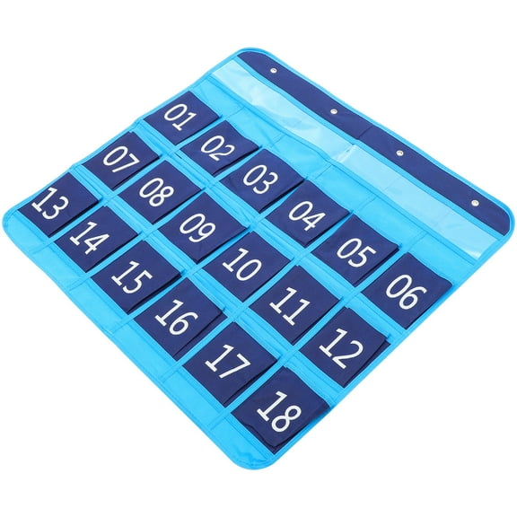 Hytrove Numbered Pockets Classroom Cell Phone Holder Blue Iron 1 Set