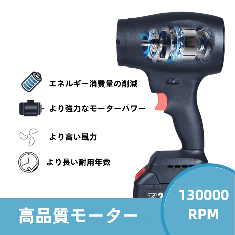 Mini Cordless Dry Blower Small Leaf Blower Turbo Blades，130000RPM with 2 Battery，for Blowing dust Leaves Keyboards mainframes car Indoor Outdoor Lightweight