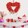 thumbnail image 4 of Moocorvic Valentine's Day Artificial Rose Wreath, 14 Inch Heart Shape Flower Wreath for Front Door, Window, Wall, Mother's Day, Wedding, Party Decor Gift, 4 of 6