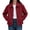 Red, variant on Enjoytime Fall Jackets for Women Lapel Collar Long Sleeve Cropped Zip Up Jacket Vintage Casual Outerwear with Pockets