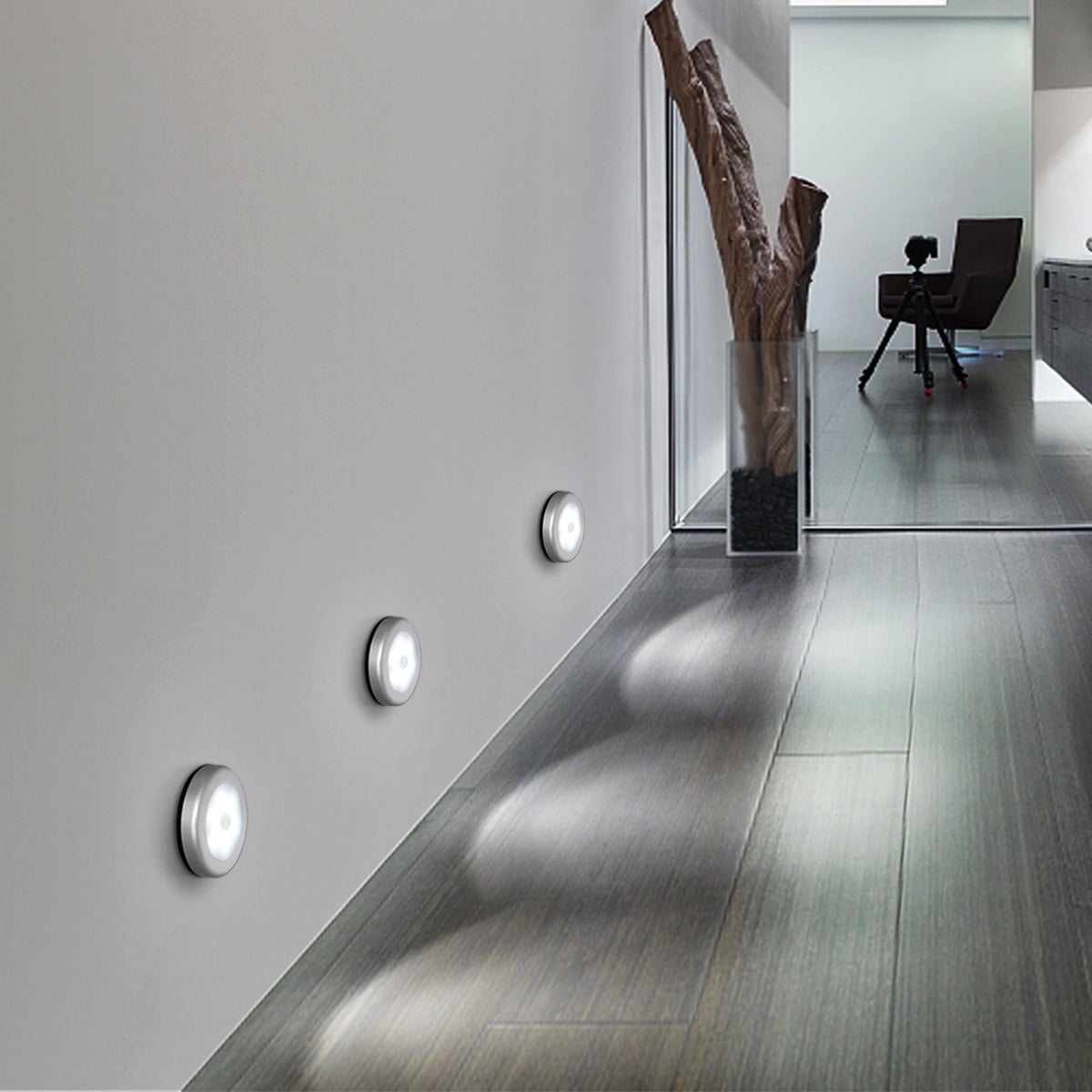 Lot de 2 veilleuses LED design avec interrupteur tactile - Otio