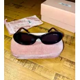 thumbnail image 1 of Miu Miu Women's Oval Sunglasses Tortoise/Black Frame Gold Logo, 1 of 5