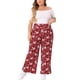 thumbnail image 2 of Pantalones Palazzo Oversize de Cintura Elástica para Mujeres Talla Grande Curvy Glam 3X Rojos, 2 of 6