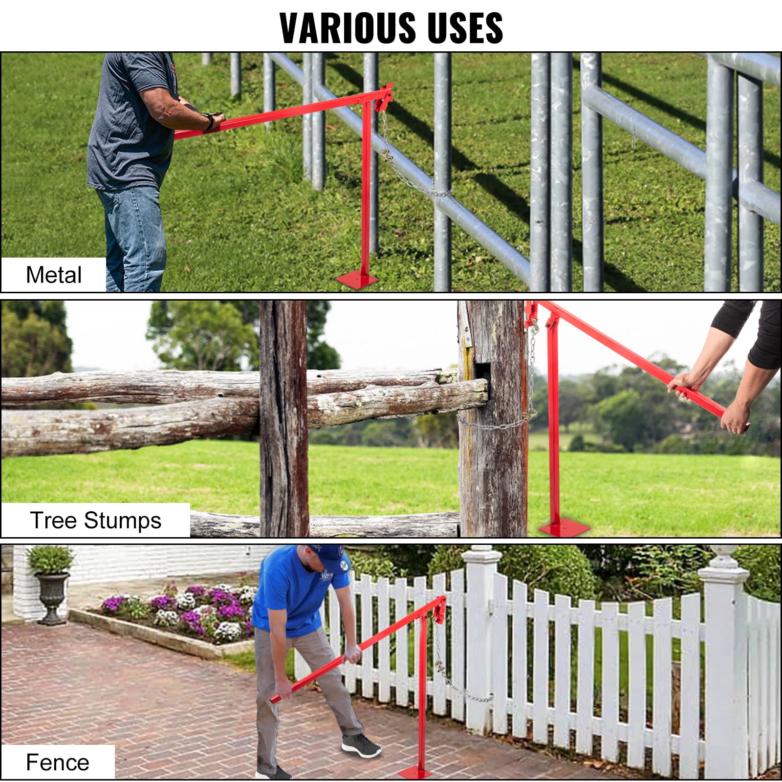VEVOR T Post Puller Fence Post Puller Jack43.3x5.9x5.9in Fence Post Remover 