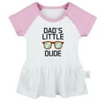 thumbnail image 1 of Dad's Little Dude Funny Dresses For Baby, Newborn Babies Skirts, Infant Princess Dress, 0-24M Kids Graphic Clothes (Pink Raglan Dresses, 6-12 Months), 1 of 4