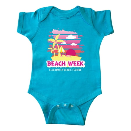 

Inktastic Beach Week Clearwater Beach Florida with Palm Trees Gift Baby Girl Bodysuit