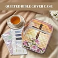 thumbnail image 3 of Xixirimido Cross Lily Flower Sunset Glow Print Bible Cover Case Large Bible Cover with Handle Quilted Bible Carrying Case Bag with Bookmarks Bible Study Supplies Accessories, 3 of 7