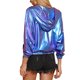 thumbnail image 3 of Chaqueta Brillante de Mujer INSPIRE CHIC de Manga Larga Ligera con Capucha y Cremallera Metálica M Azul Púrpura, 3 of 6