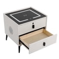 thumbnail image 5 of White Smart Nightstands with Fingerprint Lock Drawer, Wireless Charging Station, USB Port, Nightstand with 3 Color LED Lights and Speaker, Modern Wooden End Side Table 2 Drawers, 5 of 17