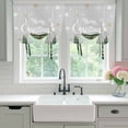 thumbnail image 4 of Grey Christmas Tie Up Curtains 45 Inches Long, Kitchen Window Curtains Over Sink, Snowflake Xmas Christmas Tree Small Window Curtains Shade Balloon Curtains Valances for Bedroom/Cafe 34"x45", 4 of 8