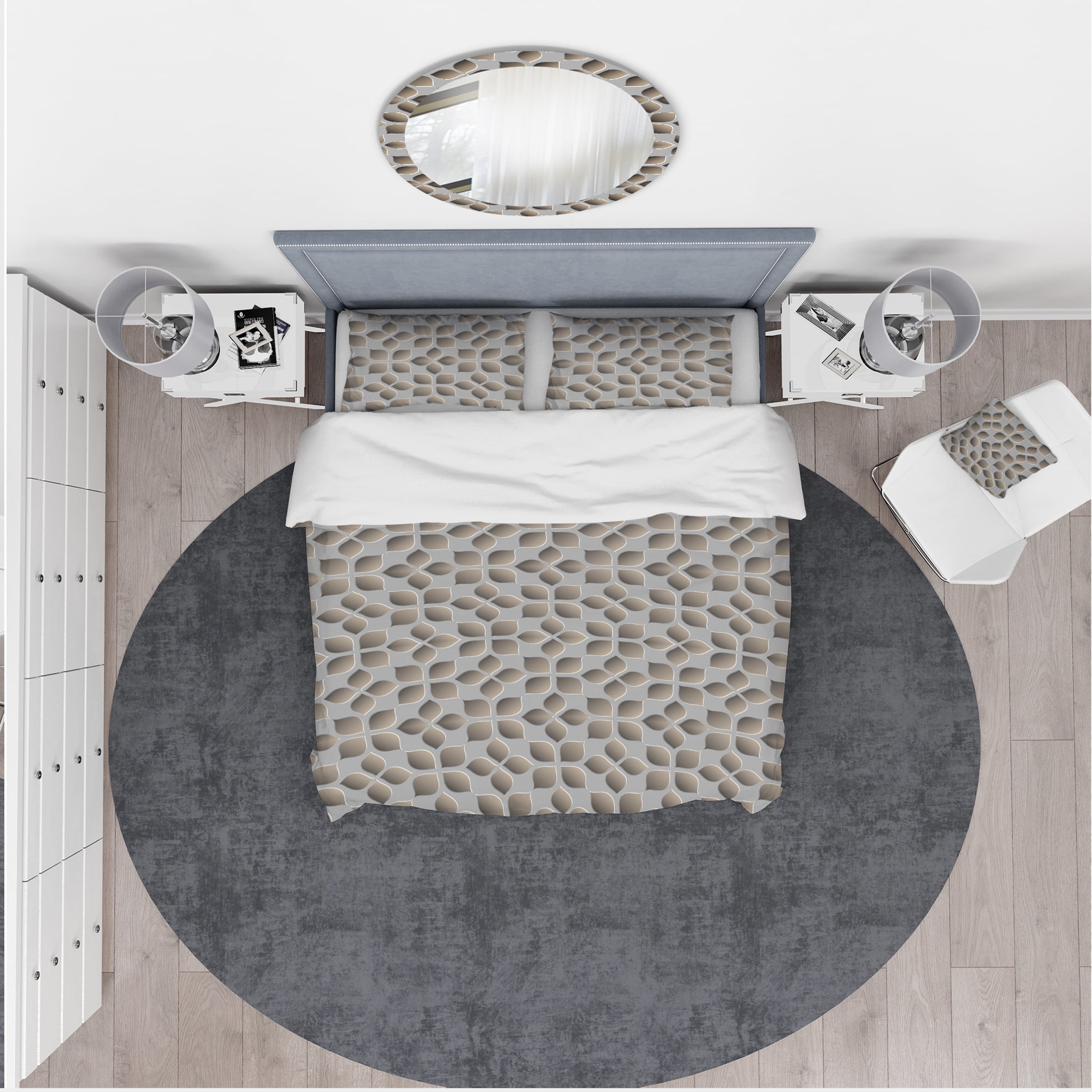 Designart 'Abstract Pattern' Scandinavian Duvet Cover Set