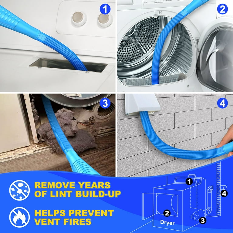 Sealegend Dryer Vent Cleaner Kit Vacuum Hose Attachment Brush Lint Remover  Power Washer and Dryer Vent Vacuum Hose