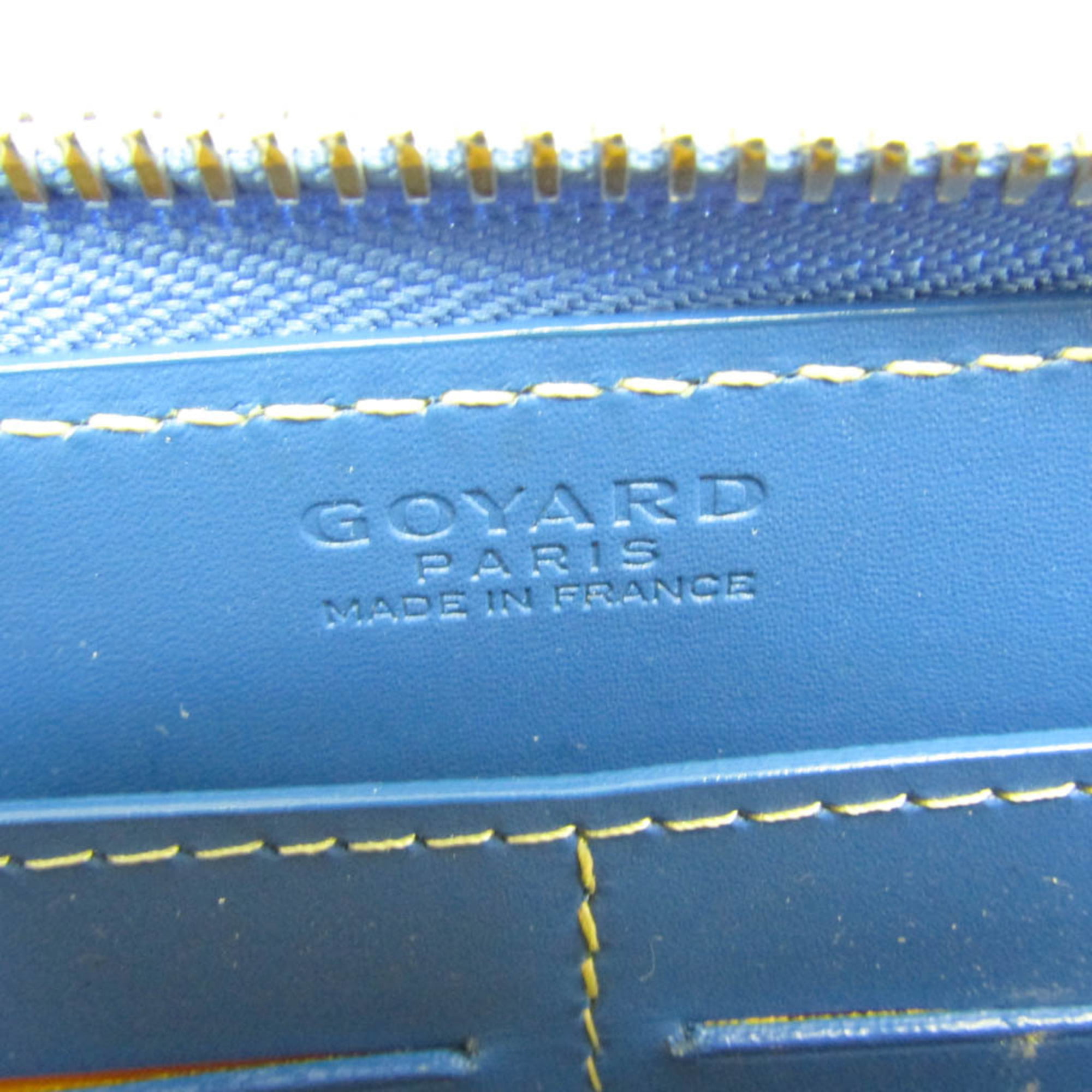 Goyard Matignon Wallet GM Navy Blue in Canvas/Calfskin with