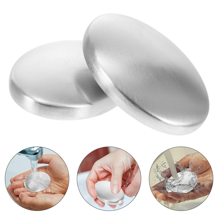 Stainless Steel Soap, 2pcs Stainless Steel Kitchen Soap Bar Odor Remover Bar Eliminating Odor Remover, Size: 6.00