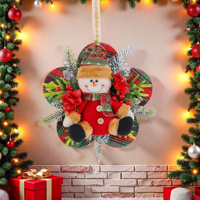 Adorno Navideño Colgante para Puerta, Árbol de Navidad, Tela Multicolor, 11.4 X 11.2 Pulgadas, Duradero, Reutilizable, para Paredes Del Hogar, Puertas, Centros Comerciales, Fiestas, Realza El Ambient