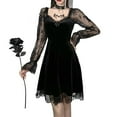 thumbnail image 2 of Vestido largo hasta la rodilla de verano Sonducket para mujer Negro con cuello en V, 2 of 6