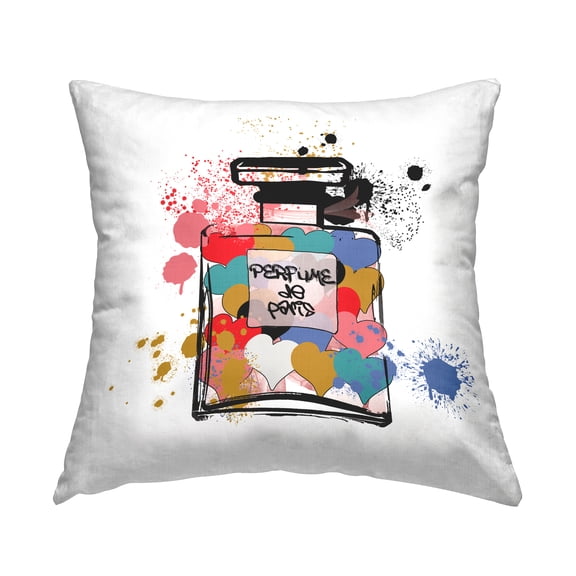 Stupell Industries Modern Splatter Hearts Perfume Decorative Printed Throw Pillow Design by Carol Robinson.