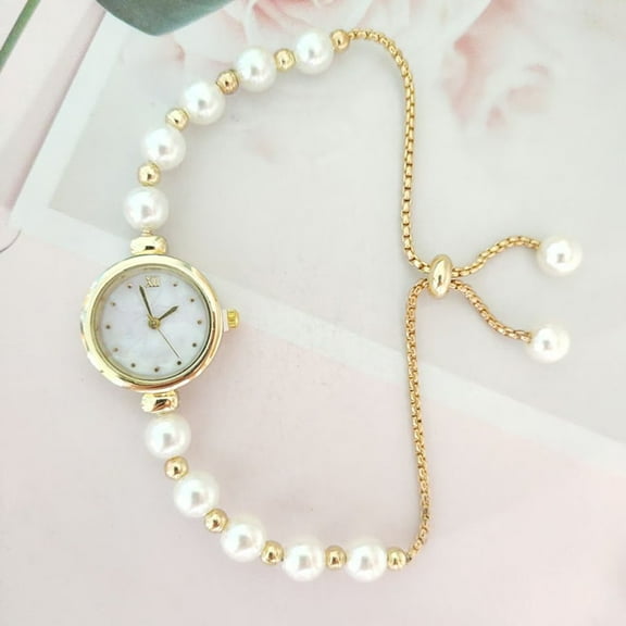 New pearl bracelet with fashionable pull-out adjustable watch