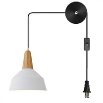 JLOWCO Led Hanging Lights with Plug in Cord,modern Pendant Lights Kitchen Island Lighting Ceiling Bathroom Light Fixtures White (LED Bulb Include)