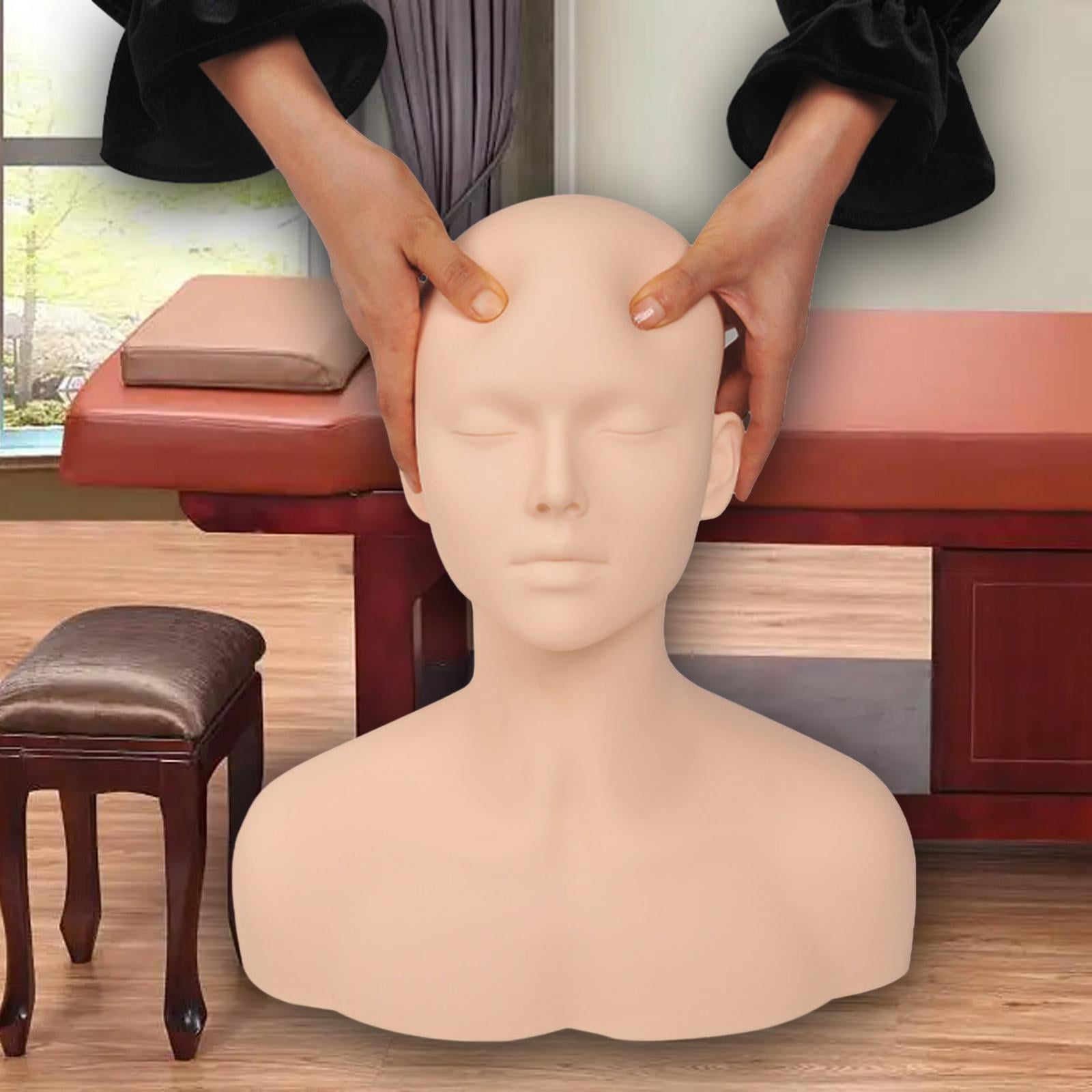 Stgfyxgs Practice Training Head Mannequin Eyelash Extensions Manikin Skin Texture Doll Model Makeup Head for Massage Beauty SPA Makeup