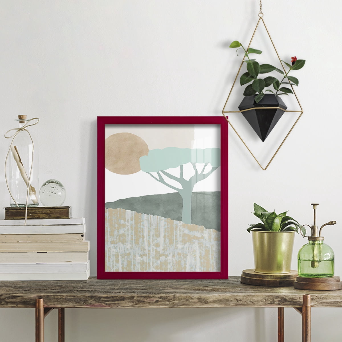 Ennerdale I - Framed Print w/glass - Cherry Red