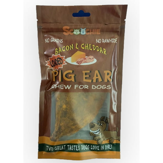 Bacon & Cheddar Loaded Pig Ears 1 Pack Pegable Zip Lock Bag