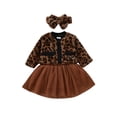 thumbnail image 1 of Bebé Niñas Abrigo Vestido Leopardo Cardigan Tutu Falda(Café/3-6 meses) Nituyy Falda-GL715-FT58203A1, 1 of 6