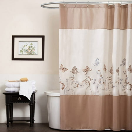 Butterfly Dreams Beige And Taupe Shower Curtain Walmart Com