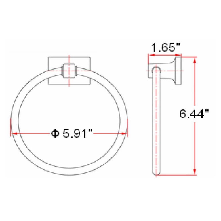 Wall-Mounted Polished Chrome Towel Ring photo 4