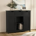 thumbnail image 3 of Tcbosik Buffet Sideboard with 2 Doors and 3 Drawers, Coffee Bar Cabinet with Adjustable Shelves, Free Standing Storage Cabinet, Accent Cabinet for Kitchen, Living Room, Dining Room, Black, 3 of 6