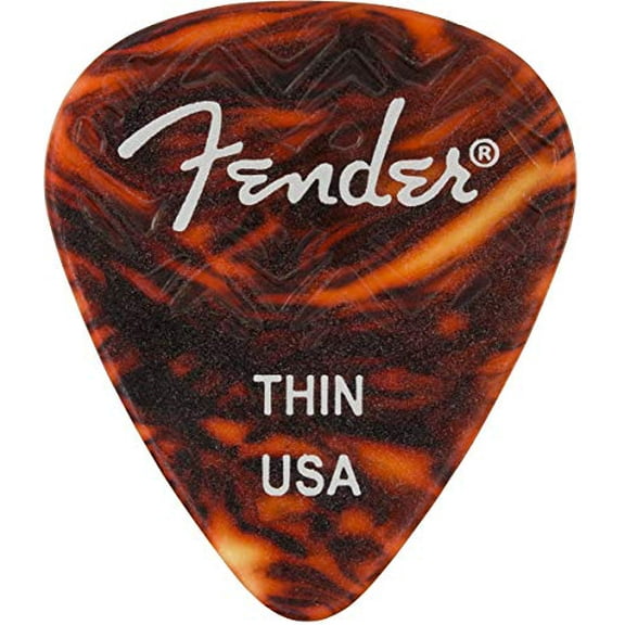 Fender Wavelength Guitar Picks 351 Shape, Tortoise Shell, Thin, 6-Pack Tortoise Shell Thin