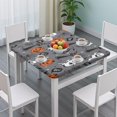 thumbnail image 3 of Halloween Gray Ghosts Cats and Pumpkins Square Fitted Tablecloth with Elastic Edge,Square Table Cover,Washable Elastic Table Cover for Home Kitchen Party Decor 36"x36", 3 of 6