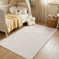 thumbnail image 4 of Findosom 3'x5' Soft Cozy Fluffy Wave Rugs Non Slip Washable Modern Geometric Area Rug High Low Pile Stain Resistant Contemporary Carpet for Living Room Bedroom Dining Room, 4 of 8