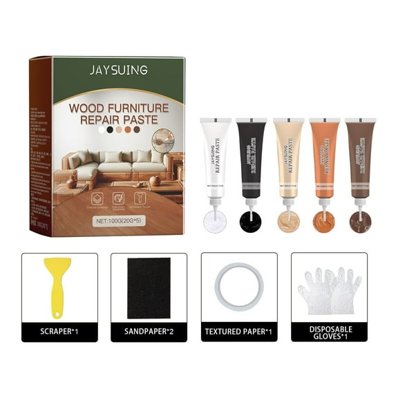 Wood Repair Paste, 10pcs 200g Wood Fillers, Furniture Repair Kit, Repair Scratch, Cracks, Stains, Discoloration for Wood Furniture, Door, Cabinet, Floor, Table Surface Wood Touch up Filler Wood Paint