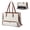 White and brown shoulder strap, variant on BouPower Women PU Leather Work Lunch Tote Bag, Quilted Laptop Briefcase with Insulated Leakproof Lunch Compartment for Office Nurse Teacher