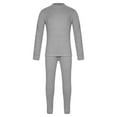 thumbnail image 5 of CHICTRY Kids Girls 2Pcs Thermal Underwear Set Long Sleeve Base Layer T-shirt with Pants Gray 2-3, 5 of 7