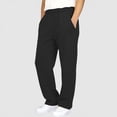 thumbnail image 6 of Boys Girls Wide Leg Fleece Sweatpant Fall Winter Elastic Drawstring Baggy Casual Basic Jogger Athletic Trendy Kids Pant with Pockets Years 5-13 Black, 6 of 8