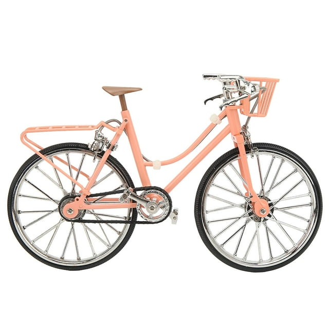 Pink Bicycle Model, Simulated Design, Detachable, 1/10 Scale, Mini Decorative Bike, Toy for Shelf, Desk Decoration, Gift