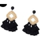 thumbnail image 1 of Laklulu Pendientes de borla bohemia hechos a mano colgantes étnicos con flecos tejidos de bambú geométricos cuadrados sector regalos para mujeres y niñas, 1 of 4