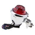 thumbnail image 3 of koolsoo Motorcycle Billet Metal Round Tail Brake Light Red Lens Integrated Lamp For, 3 of 9