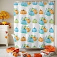 thumbnail image 3 of Thanksgiving Fall Seamless Pumpkin Shower Curtain for Bathroom, Botanical Leaves on White Waterproof Shower Curtains Washable Quick Dry with Hooks Bathtub Curtains 72x72 IN, 3 of 6
