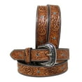 thumbnail image 3 of 44   Western 1-1/2" Wide Antique Floral Tooled Full-Grain Leather Belt 26RS06, 3 of 4