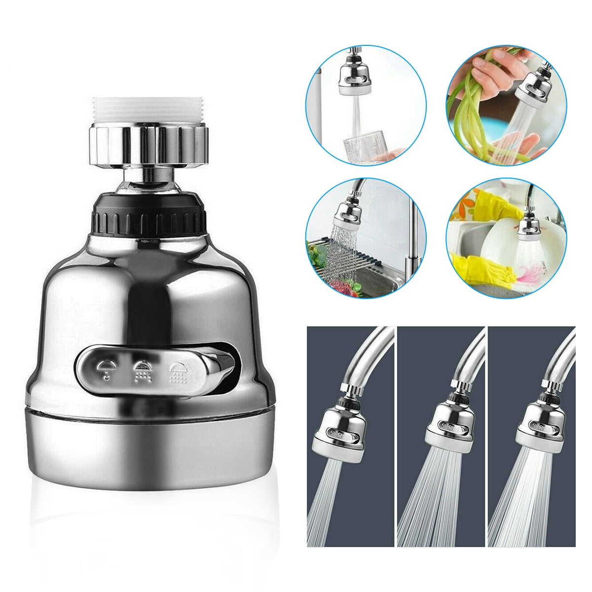3pcs 360 Degree Swivel Water Saving Tap Filter Anti Splash Water Nozzle 3pcs 360 Degree Swivel Water Saving Tap Filter Anti Splash Water Nozzle